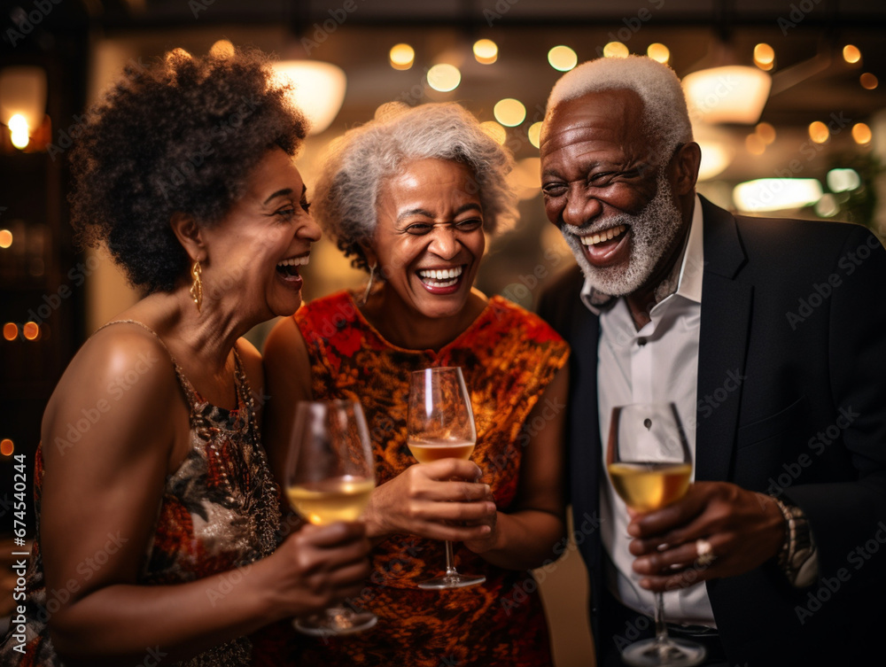 Radiant Trio Celebrates with a Toast in an Intimate Setting, Capturing the Essence of Joy and Connection Radiant Trio Celebrates with a Toast in an Intimate Setting, Capturing the Essence of Joy and Connection