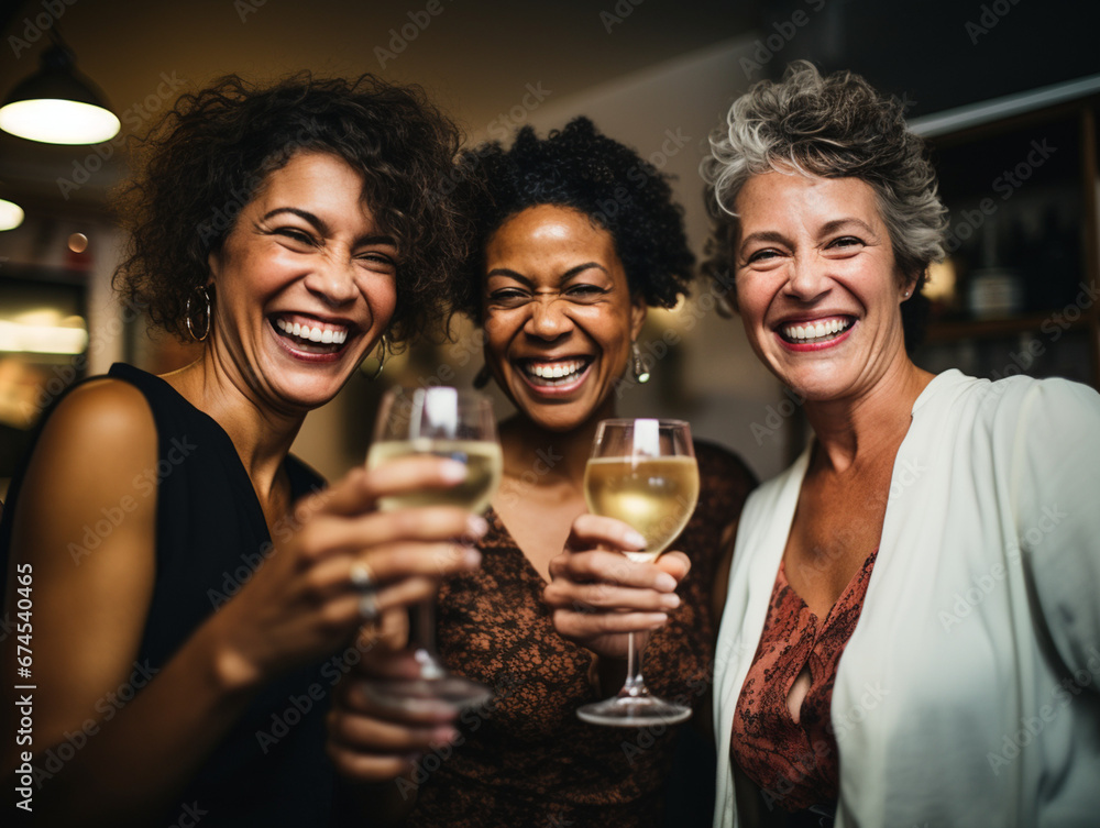 Radiant Trio Celebrates with a Toast in an Intimate Setting, Capturing the Essence of Joy and Connection Radiant Trio Celebrates with a Toast in an Intimate Setting, Capturing the Essence of Joy and Connection