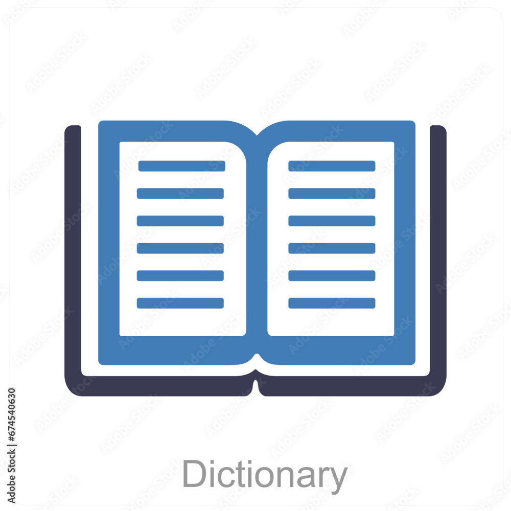 Dictionary and data icon concept Dictionary and data icon concept