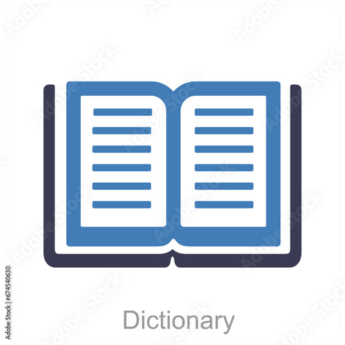 Dictionary and data icon concept