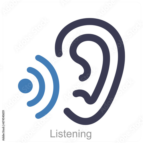 Listening and hear icon concept