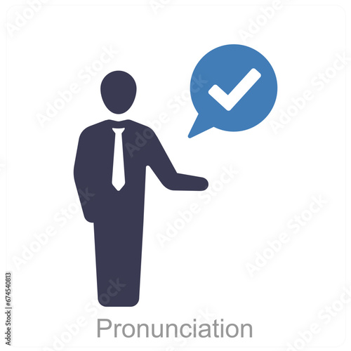 Pronunciation and speak icon concept