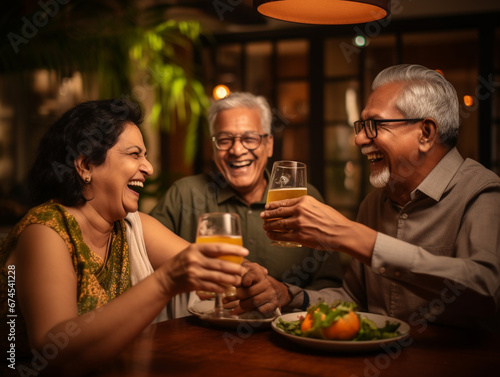 Radiant Trio Celebrates with a Toast in an Intimate Setting  Capturing the Essence of Joy and Connection