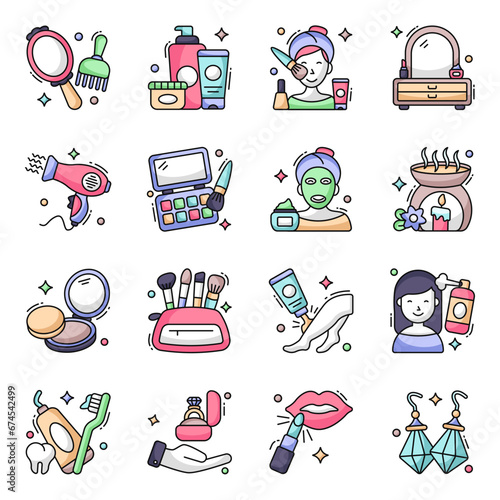 Pack of Fashion Accessories Flat Icons 

