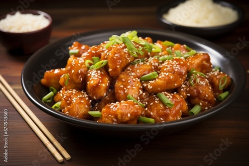 Caramel Pork with Green Onions and Sesame Seeds