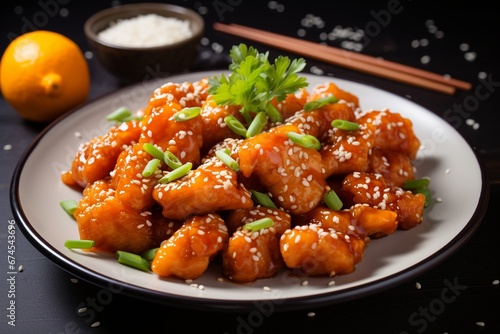 Caramel Pork with Green Onions and Sesame Seeds