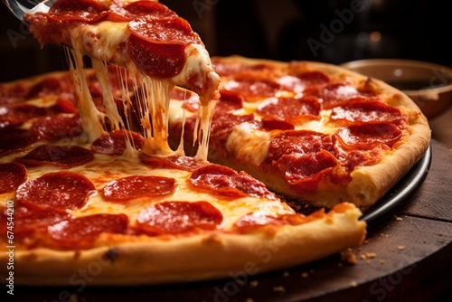 Pepperoni Pizza with Irresistible Cheese Pull