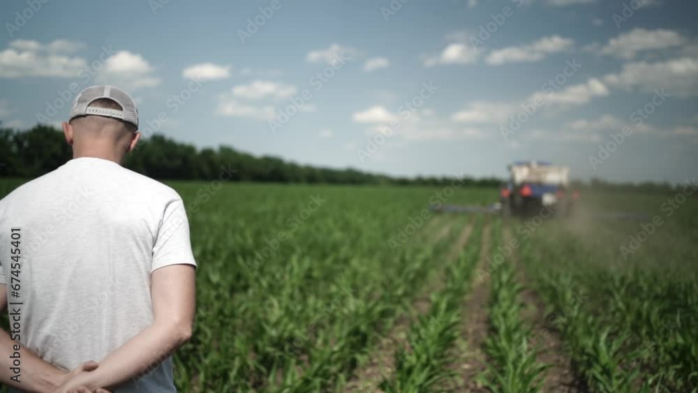 Farmers inspecting the corn field Farmers inspecting the corn field