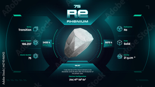 Rhenium Parodic Table Element 75-Fascinating Facts and Valuable Insights-Infographic vector illustration design