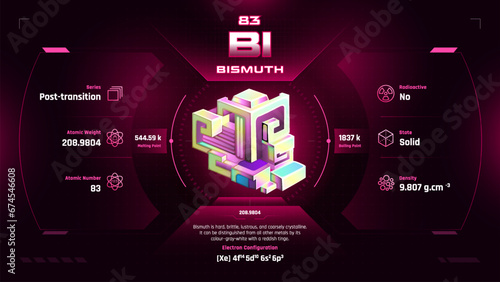 Bismuth Parodic Table Element 83-Fascinating Facts and Valuable Insights-Infographic vector illustration design
