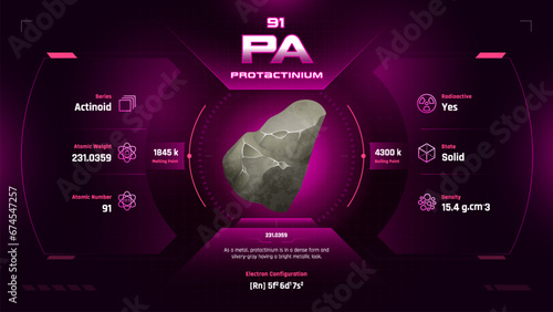 Protactinium Parodic Table Element 91-Fascinating Facts and Valuable Insights-Infographic vector illustration design