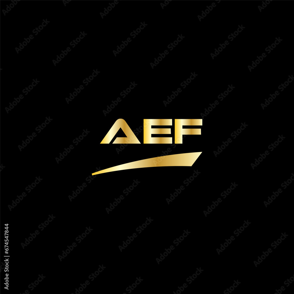AEF initial letter logo on black background with gold color. modern font, minimal, 3 letter logo, clean, eps file for website, business, corporate company. Modern logo templet in illustrator. AEF initial letter logo on black background with gold color. modern font, minimal, 3 letter logo, clean, eps file for website, business, corporate company. Modern logo templet in illustrator.