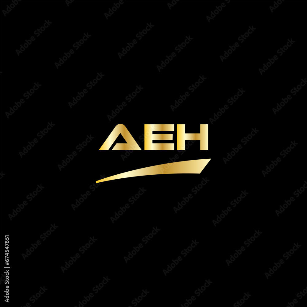 AEH initial letter logo on black background with gold color. modern font, minimal, 3 letter logo, clean, eps file for website, business, corporate company. Modern logo templet in illustrator. AEH initial letter logo on black background with gold color. modern font, minimal, 3 letter logo, clean, eps file for website, business, corporate company. Modern logo templet in illustrator.
