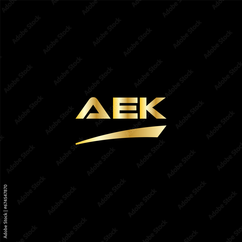 AEK initial letter logo on black background with gold color. modern font, minimal, 3 letter logo, clean, eps file for website, business, corporate company. Modern logo templet in illustrator. AEK initial letter logo on black background with gold color. modern font, minimal, 3 letter logo, clean, eps file for website, business, corporate company. Modern logo templet in illustrator.