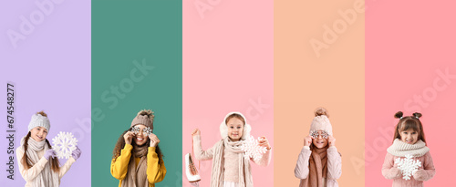 Set of people in winter clo...