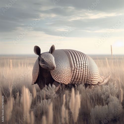 armadillo on a desert animal background for social media