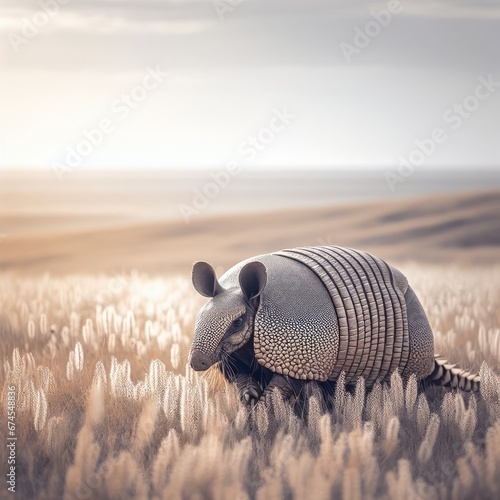 armadillo on a desert animal background for social media