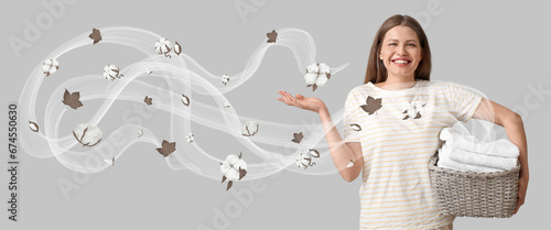 Happy young woman with clea...