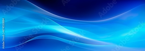 abstract blue wave background, Digital technology blue rhythm horizontal banner wallpaper graphic poster web page 