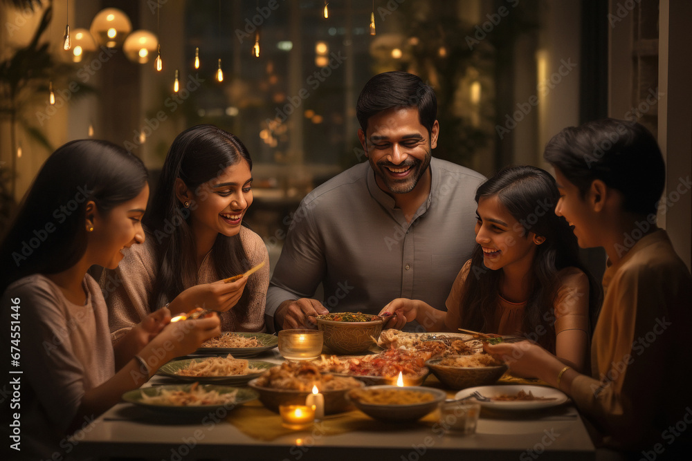 indian family enjoying dinner at restaurant indian family enjoying dinner at restaurant