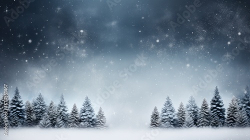 Winter landscape with snow covered trees christmas background © Generative Professor