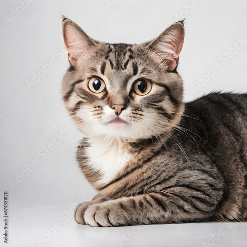 cute cat on white background