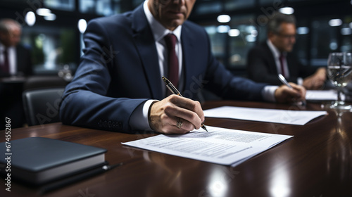 close up businessman signing contract
