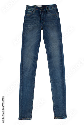 Blue jeans isolated on white background