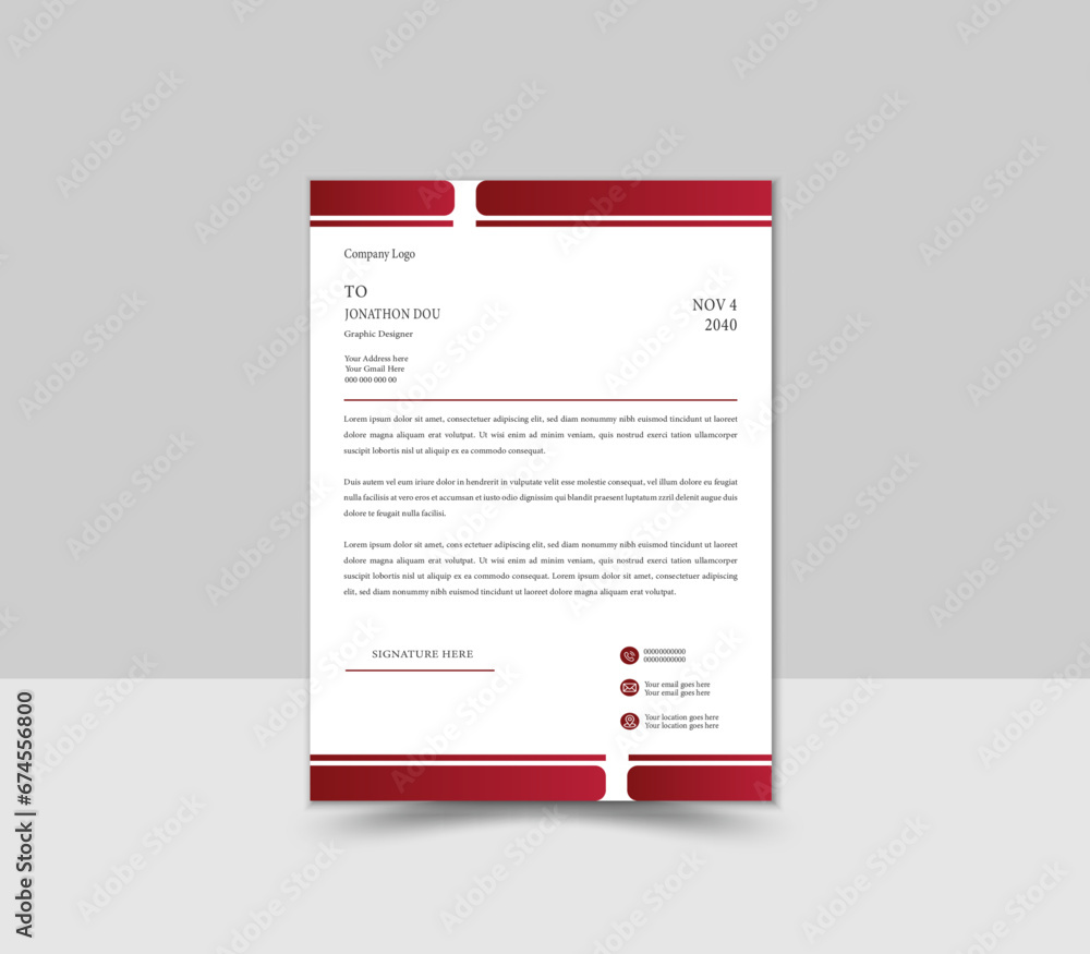 Creative and Professional Letterhead Design Template. Creative and Professional Letterhead Design Template.