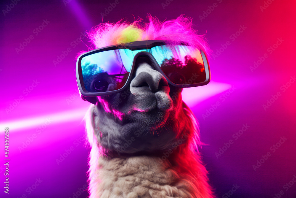 Llama in Neon Virtual Reality Llama in Neon Virtual Reality