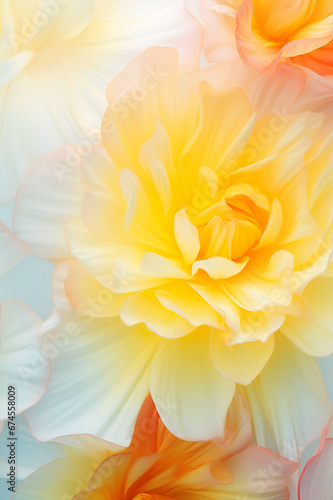 A bouquet of bright yellow peonies in full bloom