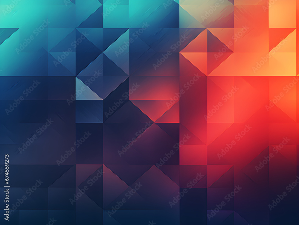 Obraz premium Abstract Geometric Background in Blue and Red Hues - Concept of Digital Technology and Modern Design