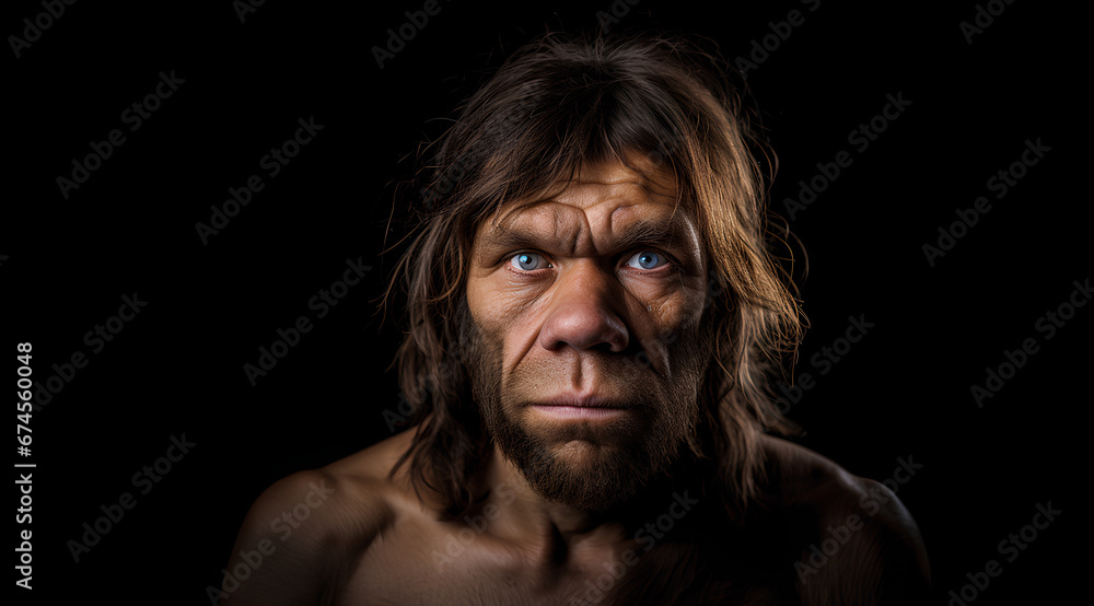 Young Neanderthal in a cave Young Neanderthal in a cave