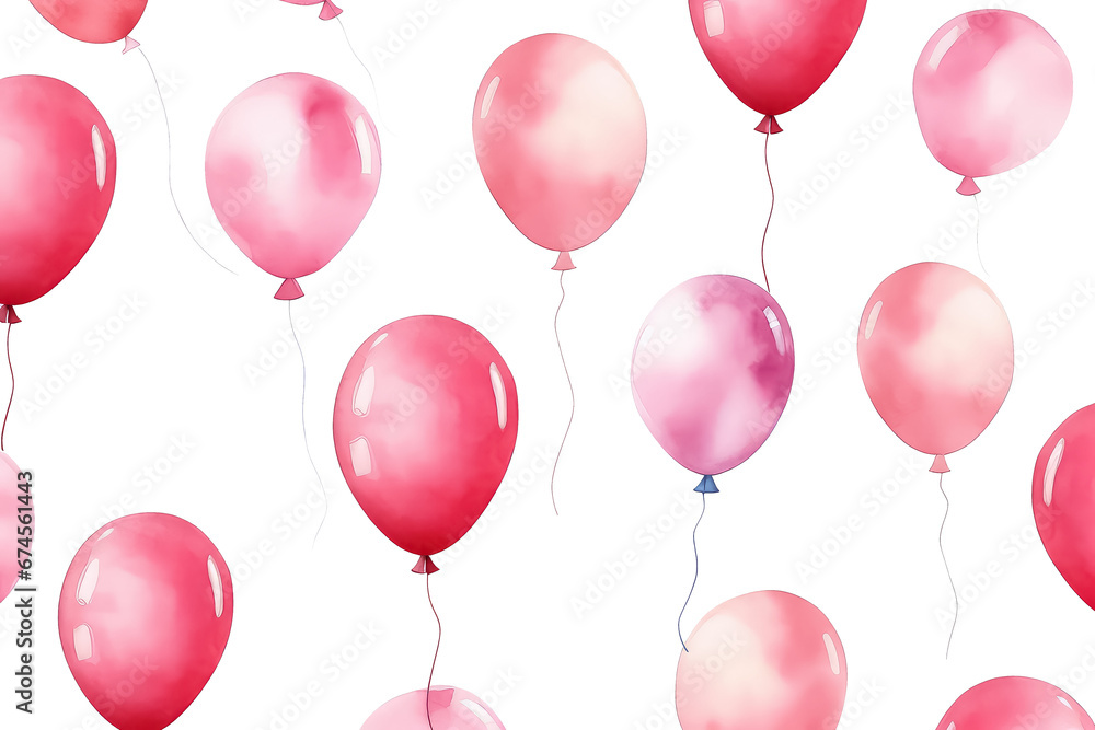 Heart-shaped balloons on white background, valentines day concept