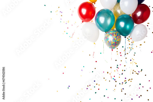 Confetti and Balloons for New Year's Party -on transparent background