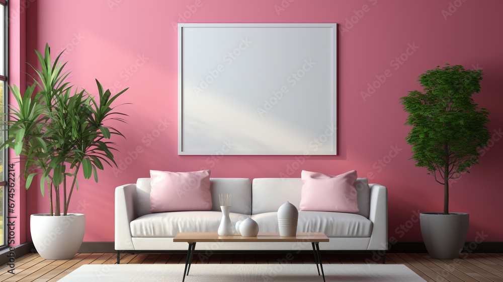 Fototapeta premium Beautiful colorful interior mockup designs