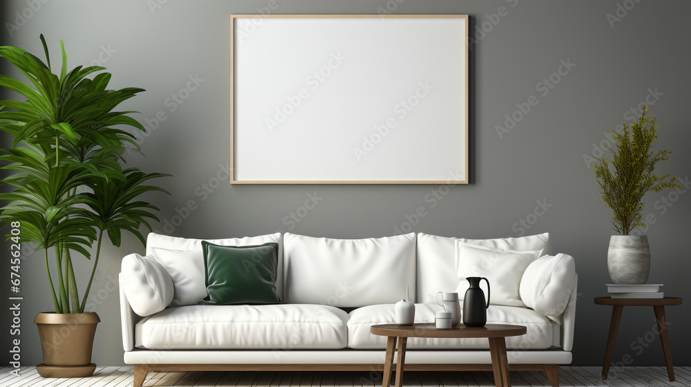 Naklejka premium Beautiful colorful interior mockup designs