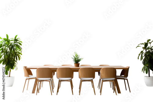 Meeting Room with Conference Table -on transparent background