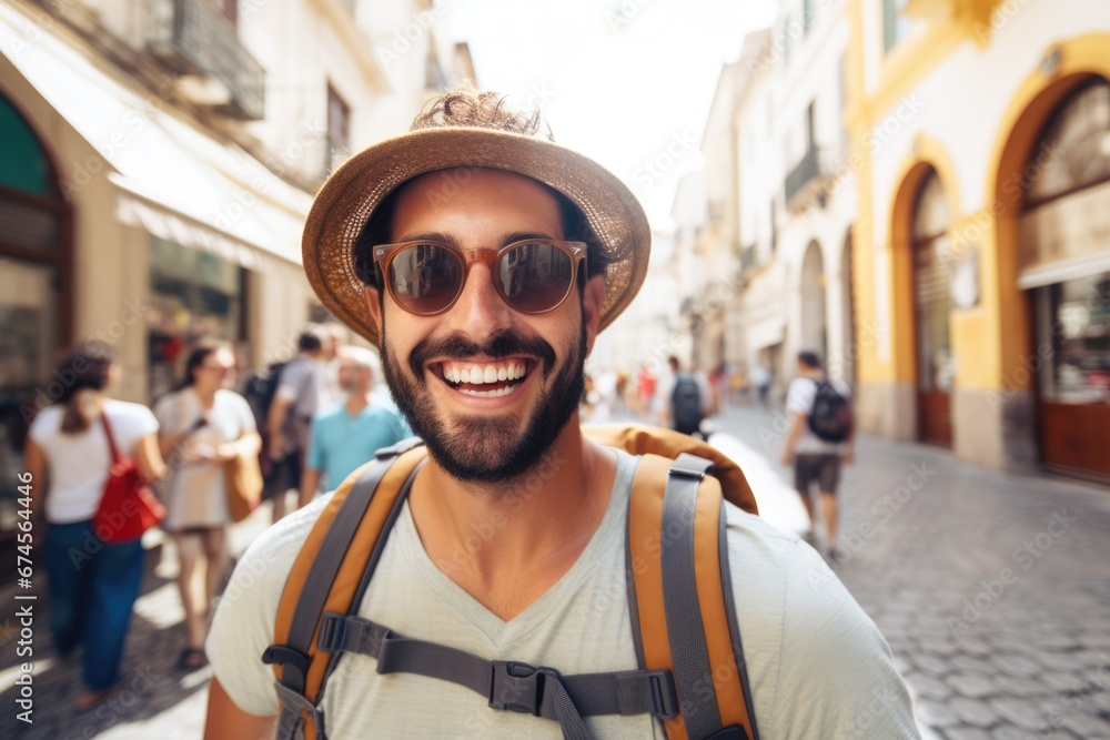 street with happy face. Vacation travel concept. street with happy face. Vacation travel concept.