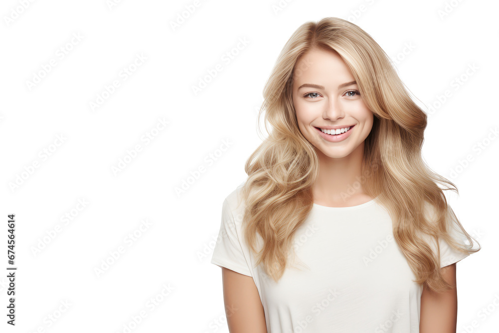 Studio portrait of a beautiful Nordic woman with clean healthy skin isolated on transparent png background. Studio portrait of a beautiful Nordic woman with clean healthy skin isolated on transparent png background.