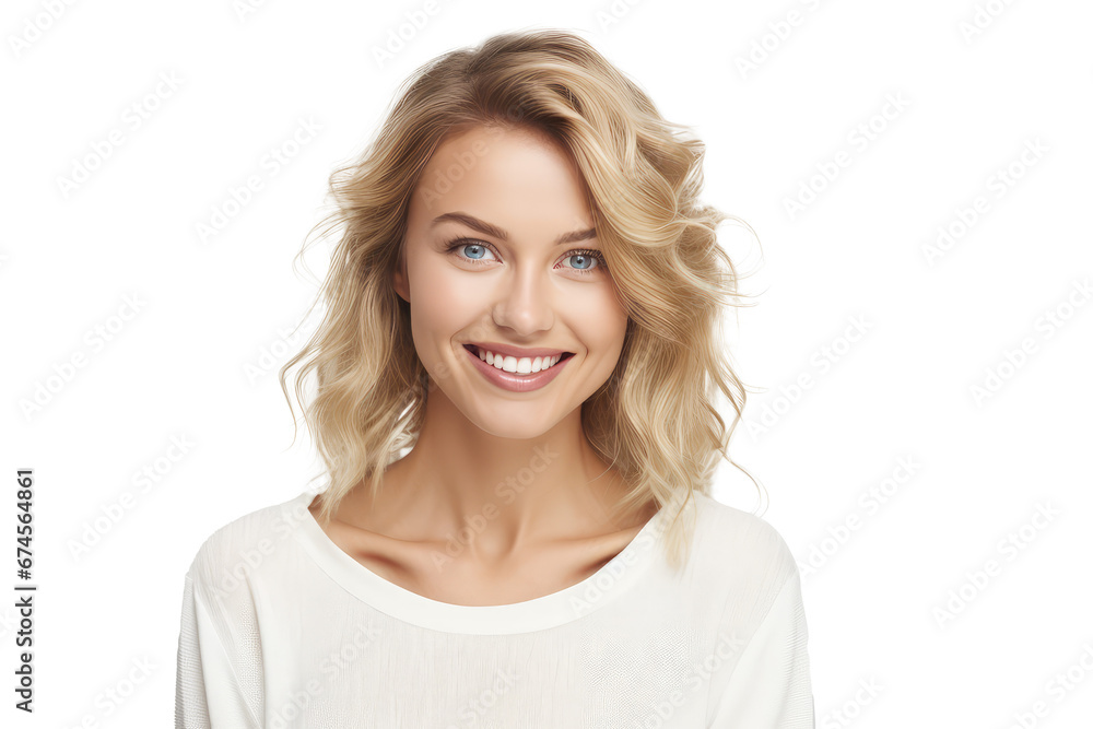 Studio portrait of a beautiful Nordic woman with clean healthy skin isolated on transparent png background. Studio portrait of a beautiful Nordic woman with clean healthy skin isolated on transparent png background.