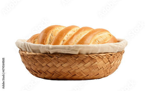 Delicious Fresh Bread in a Basket Isolated on Transparent Background PNG. © Haider