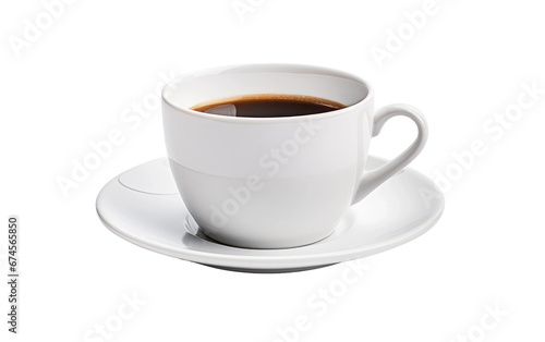 Amazing Beautiful White Cup Coffee Cup and Saucers Isolated on Transparent Background PNG.