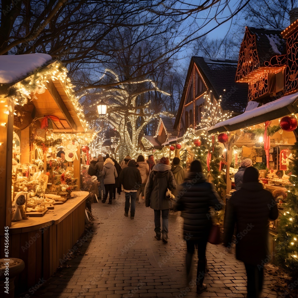 Christmas market in the old town of Wroclaw, Poland.
