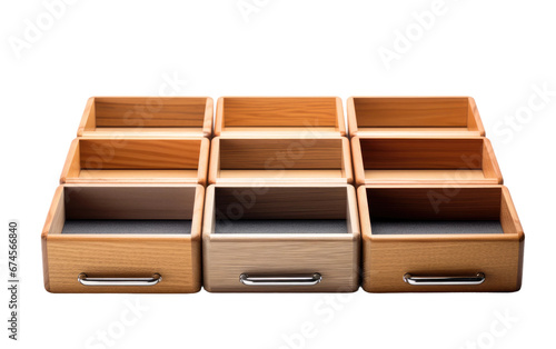 Stunning Multiple Desk Drawer Organizer Isolated on Transparent Background PNG.