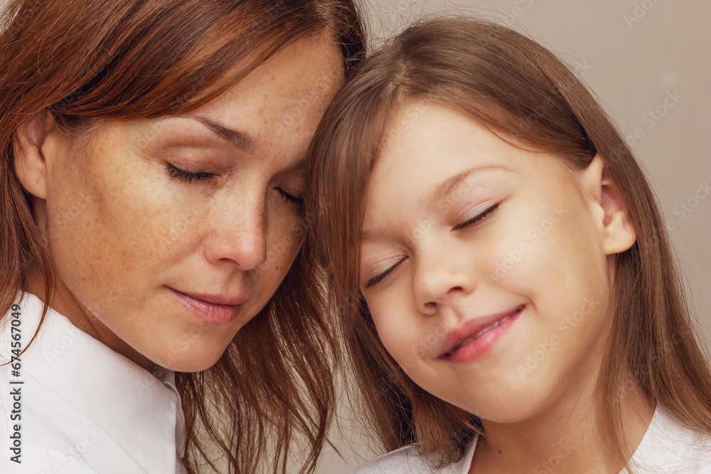 Portrait of mother and daughter Portrait of mother and daughter