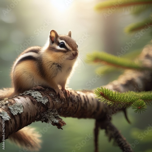 close up of a squirrel in the forest animal background for social media © Deanmon