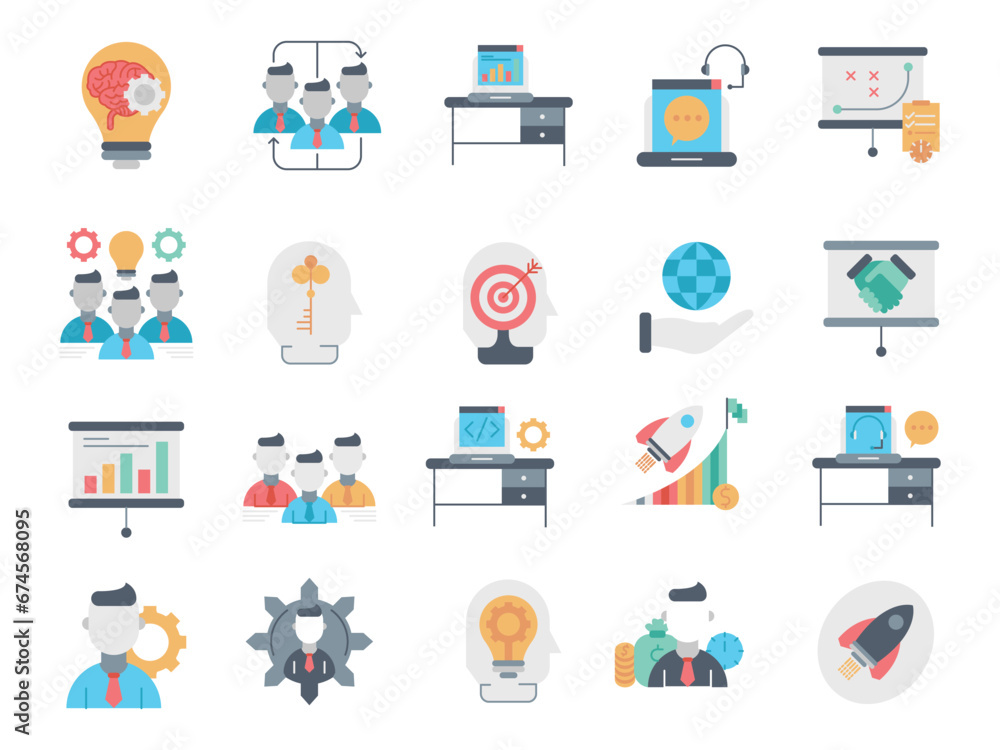 Corporate business icon set Corporate business icon set