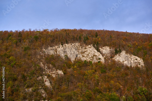 Autumnal landscape of mountains and forests