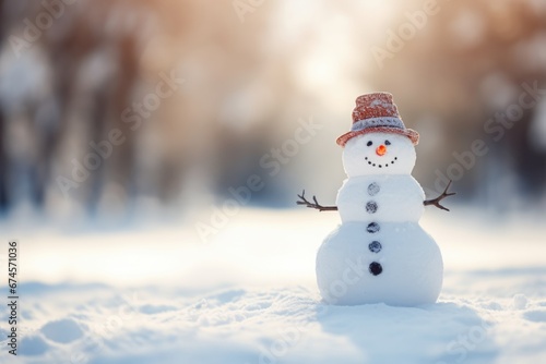 Cute snowman in Winter. Winter seasonal concept. © rabbit75_fot